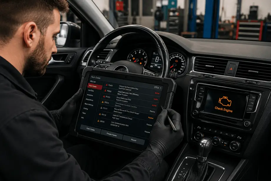 Automobilių kompiuterinė diagnostika prieš gedimo remontą